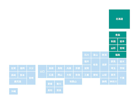 北海道・東北エリア地図